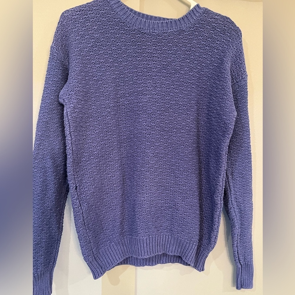Workshop Republic Clothing Women’s Blue Crewneck chunky COTTON Sweater